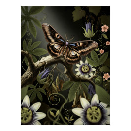 Mystical Woodland Moth Perfect Poster