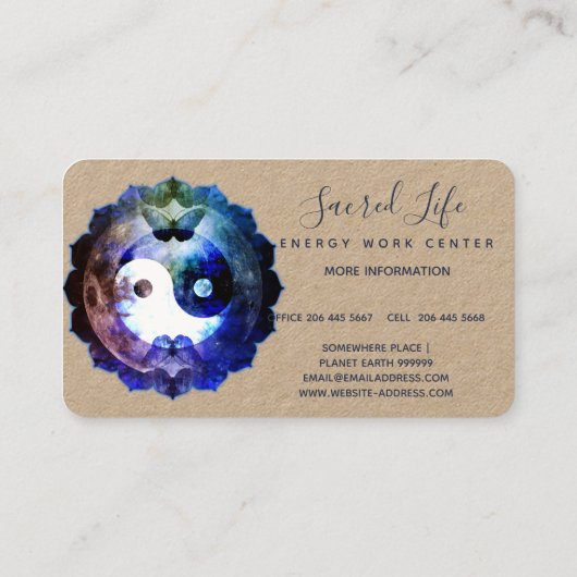 Mystical Yin Yang, Spiritueel Holistisch Visitekaartje (Achterkant)