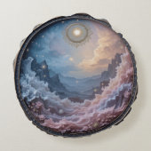 Mystics Scape Rond Kussen (Achterkant)