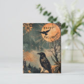  mysticus Raven Moon Happy Halloween Briefkaart (Staand voorkant)