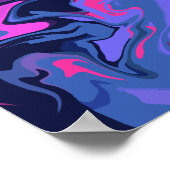 Mystiek Abstract in de kleuren blauw en roze Poster (Hoek)