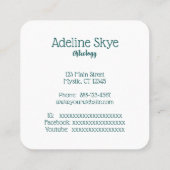 Mystiek afbeelding vierkante visitekaartje (Achterkant)