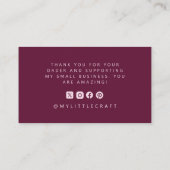 Mystiek bedankt voor het winkelen kleine cranberry visitekaartje (Achterkant)