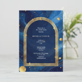 Mystiek betoverde hemelse elegante chique bruids kaart (Staand voorkant)