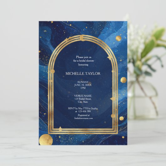 Mystiek betoverde hemelse elegante chique bruids kaart (Staand voorkant)