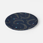 Mystiek Blauw & Goud filigraan maan hemelse partij Papieren Bordje (Gekanteld)