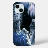 Mystiek blauw kosmisch sneeuwluipaard Case-Mate iPhone case (Achterkant)