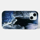 Mystiek blauw kosmisch sneeuwluipaard Case-Mate iPhone case (Achterkant (horizontaal))