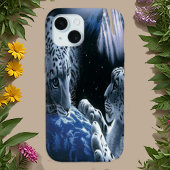 Mystiek blauw kosmisch sneeuwluipaard Case-Mate iPhone case