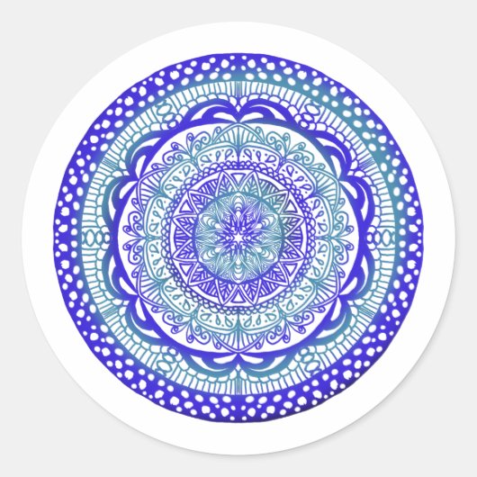 Mystiek blauw, Mandala stickers (Voorkant)