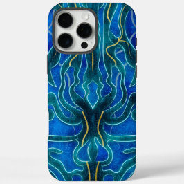 Mystiek Blauw Neon Ocean Kelpie Patroon iPhone 16 Pro Max Hoesje
