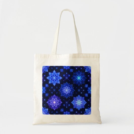 Mystiek Blauw Paarse Bloemen Tas (Voorkant)
