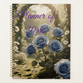 Mystiek Blauw Roos Bloei Stijlvolle Botanische Age Planner