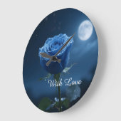 Mystiek Blauw Roos Tijdloze Heirloom Gift Floral Grote Klok (Hoek)