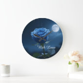 Mystiek Blauw Roos Tijdloze Heirloom Gift Floral Grote Klok (Huis)