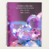 Mystiek Blauw Violet Juwelen School Klaslokaal Planner (Voorkant)