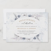 Mystiek Blauw Winter Bloemen Verloving Uitnodiging (Voorkant)