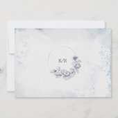 Mystiek Blauw Winter Bloemen Verloving Uitnodiging (Achterkant)
