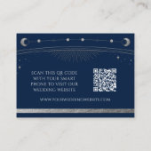 Mystiek Blauw Zilver Bruiloft Website RSVP QR Code Informatiekaartje (Achterkant)