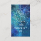 Mystiek Blauwe Waterverf Visitekaartje (Voorkant)