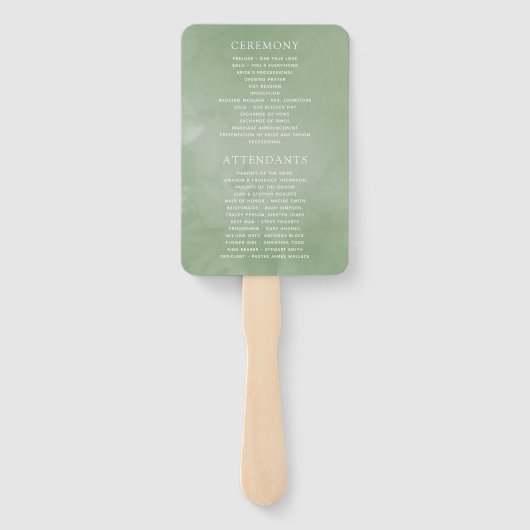 Mystiek Boho Waterverf Succulent Trouwprogramma Handwaaier (Achterkant)