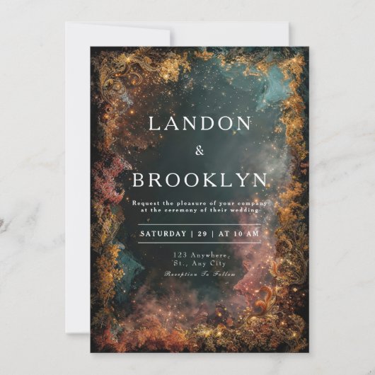 Mystiek Bos bruiloft uitnodiging (Voorkant)