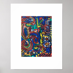 Mystiek Bos-Handgeschilderde Abstracte Kunst Poster