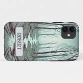 Mystiek bosgebied 's nachts gepersonaliseerd Case-Mate iPhone case (Achterkant (horizontaal))