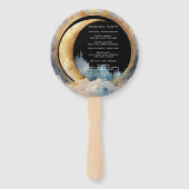 Mystiek Celestial Huwelijksprogramma Hand Fan Handwaaier (Achterkant)