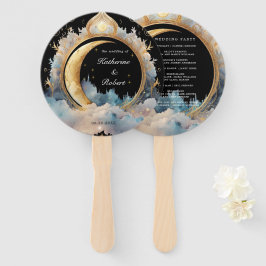 Mystiek Celestial Huwelijksprogramma Hand Fan Handwaaier