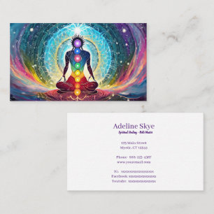 Mystiek chakra ontwerp in levendige kleuren visitekaartje