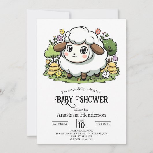 Mystiek Charmant Schaap Baby shower Kaart (Voorkant)
