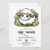 Mystiek Charmant Schaap Baby shower Kaart (Voorkant / Achterkant)