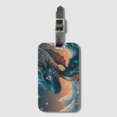 Mystiek Chibi Dragon Winterlandschap Bagagelabel (Voorkant (verticaal))