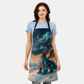 Mystiek Chibi Dragon Winterlandschap Schort (Gedragen)