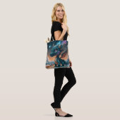Mystiek Chibi Dragon Winterlandschap Tote Bag (Op model)