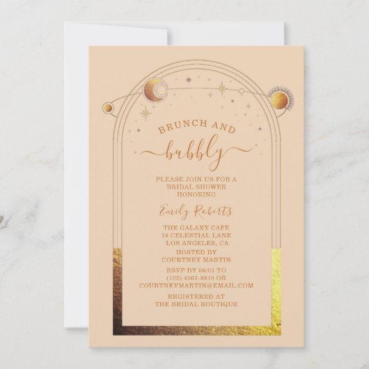 Mystiek Chic Champagne Goud Vrijgezellenfeest Kaart (Voorkant)