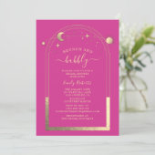 Mystiek Chic Roze Goud Vrijgezellenfeest Kaart (Staand voorkant)