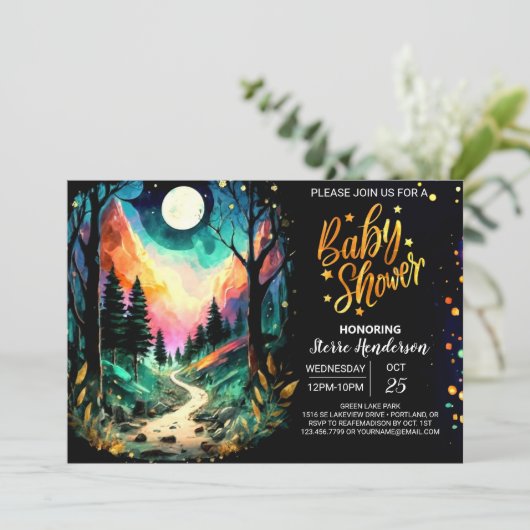 Mystiek Cottage Grove Baby shower Kaart (Staand voorkant)