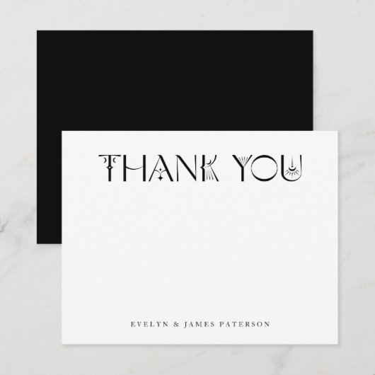 Mystiek dank je wit notitiekaartje (Voorkant / Achterkant)