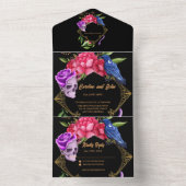 Mystiek donker en romantisch bruiloft ontwerp all in one uitnodiging (Binnen)