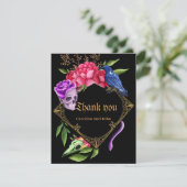 Mystiek donker en romantisch bruiloft ontwerp bedankkaart (Staand voorkant)