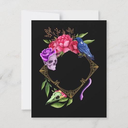 Mystiek donker en romantisch bruiloft ontwerp bedankkaart (Achterkant)