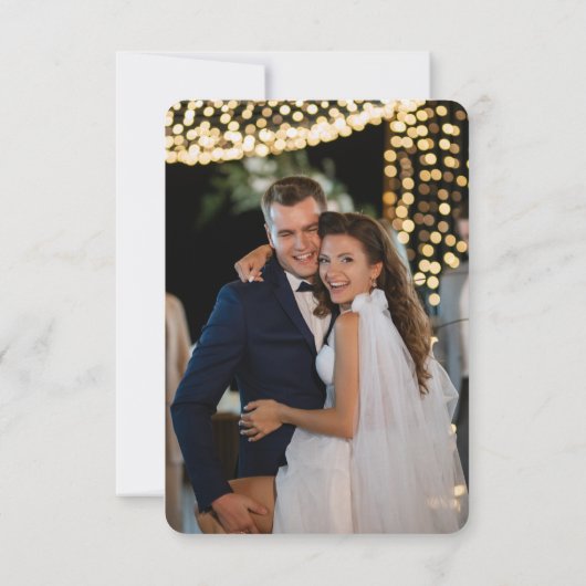 Mystiek Donker Rood Goud Foto Hemelbruiloft Bedankkaart (Achterkant)