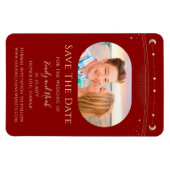 Mystiek Donkerrood Goud Zon Maan Sterren Celestial Magneet (Horizontaal)