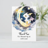 Mystiek Dragon Baby shower Bedankkaart (Staand voorkant)