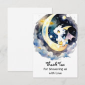 Mystiek Dragon Baby shower Bedankkaart (Voorkant / Achterkant)