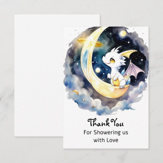 Mystiek Dragon Baby shower Bedankkaart (Voorkant / Achterkant)