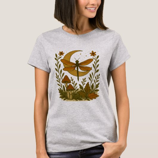 Mystiek Dragonfly Moon shirt - Hemels bos (Voorkant)