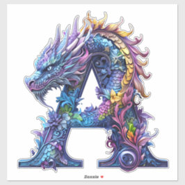 Mystiek drakenalfabet - letter A Sticker
